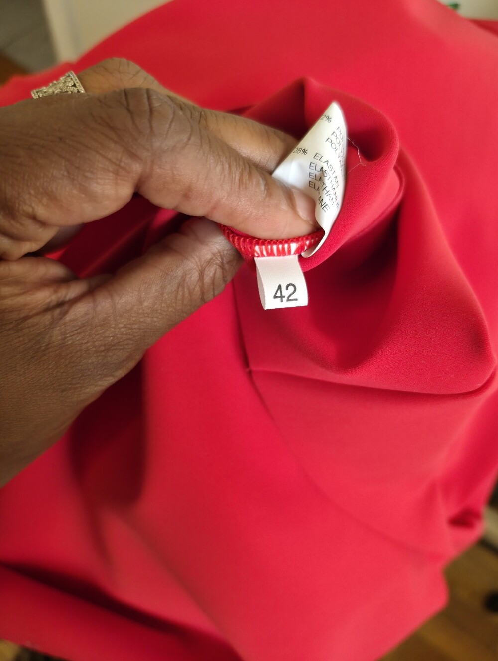 Chiara Boni La Petite Robe Dress Red Bodycon Midi Lace-Up Grommet Size 42 Italy - Picture 6 of 6
